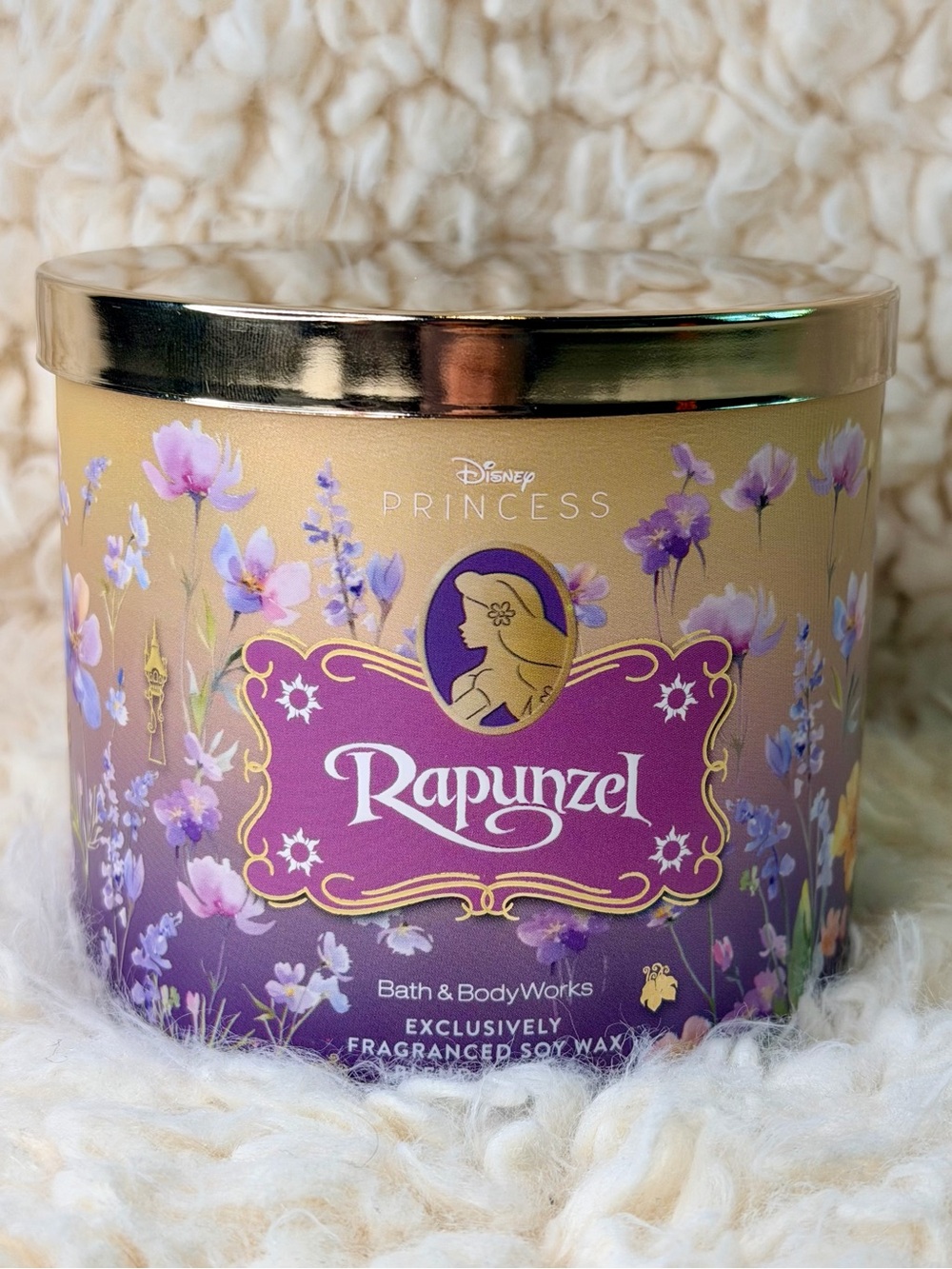 Bath & Body Works Disney Princess Rapunzel 3 Wick Candle 14.5 oz Rare LE NWT